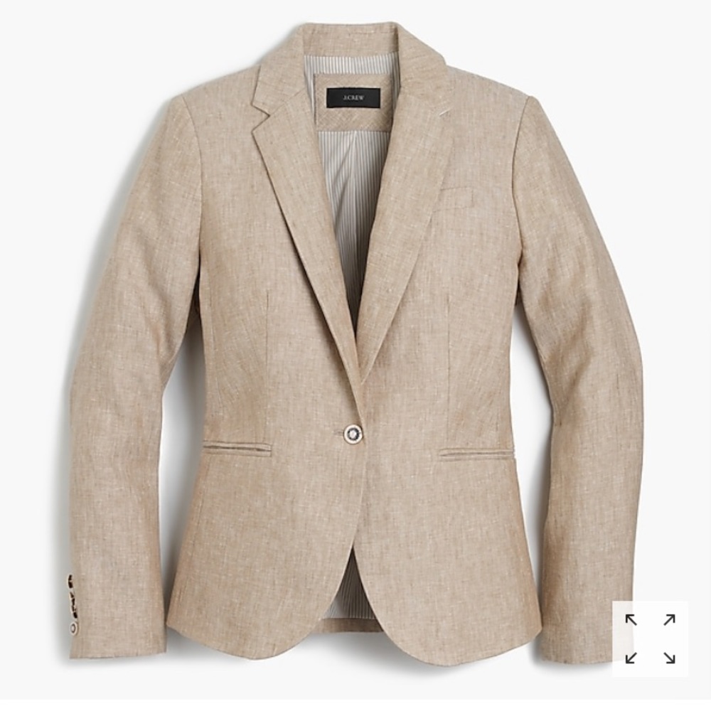 NWT J. Crew Tan Linen Campbell Blazer